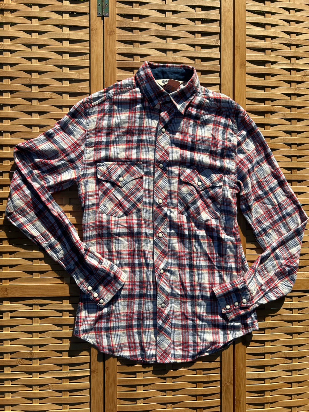 🔥3/$8- SALT VALLEY WESTERN- plaid button down flannel